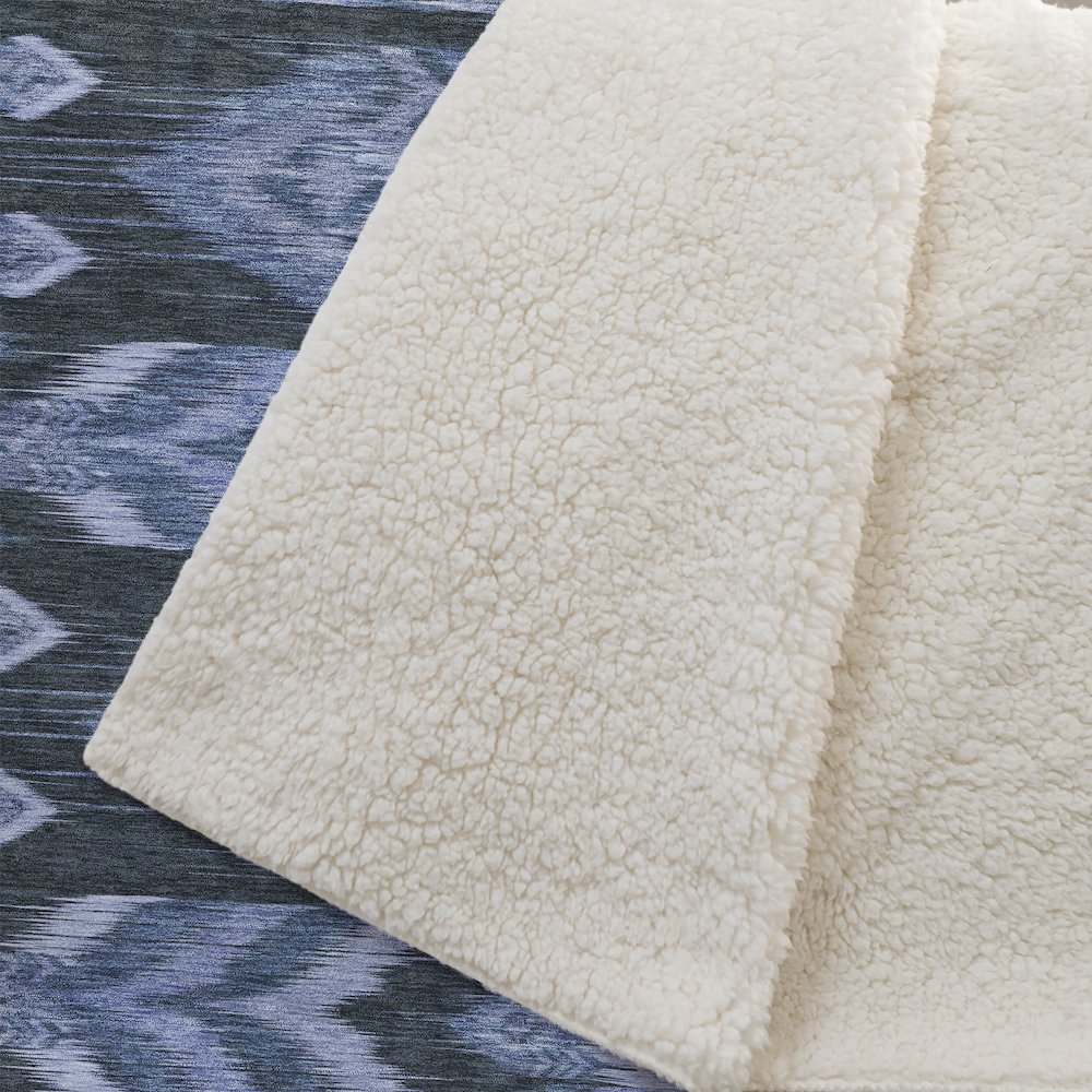 Premium Machine Washable ASB812 Blue 50" x 70" Sherpa Throw Blanket. Picture 2