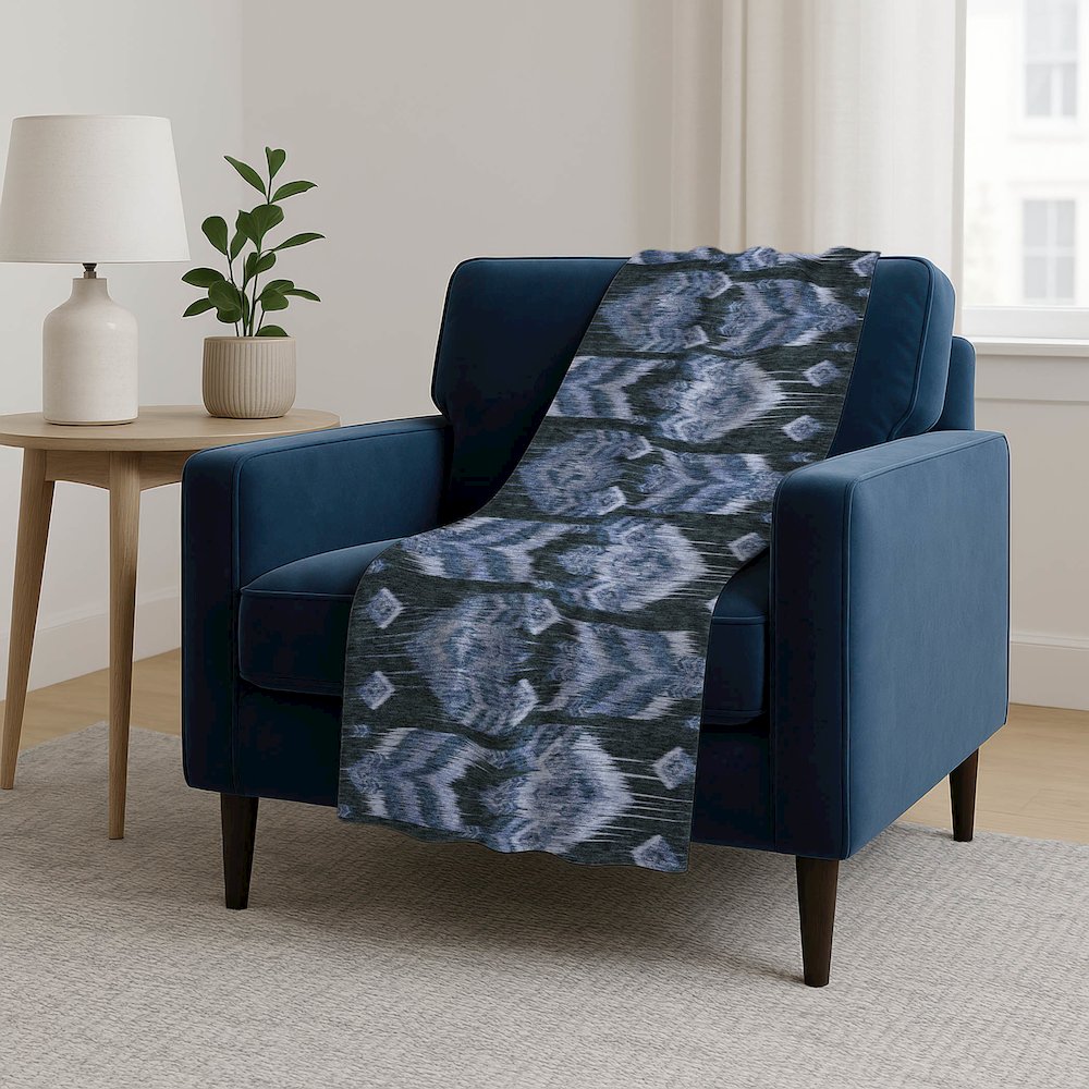 Premium Machine Washable ASB812 Blue 50" x 70" Sherpa Throw Blanket. Picture 5