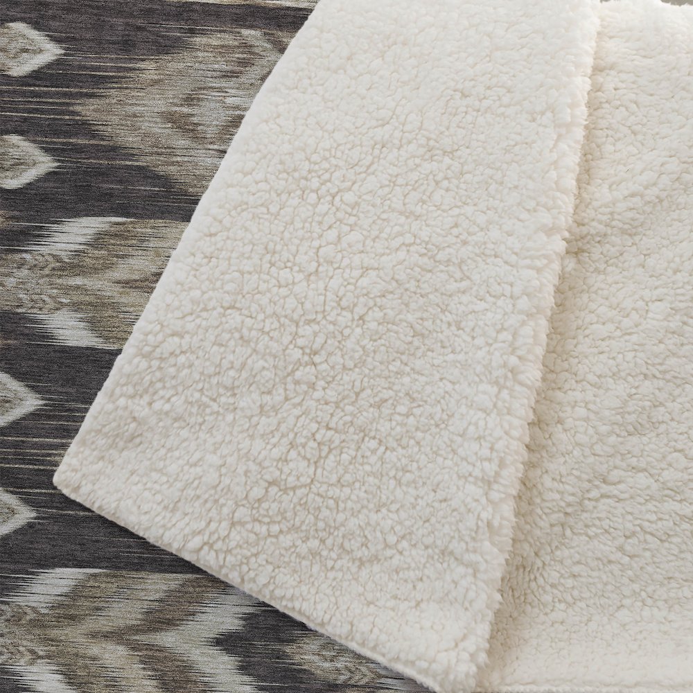 Premium Machine Washable ASB812 Brown 50" x 70" Sherpa Throw Blanket. Picture 2