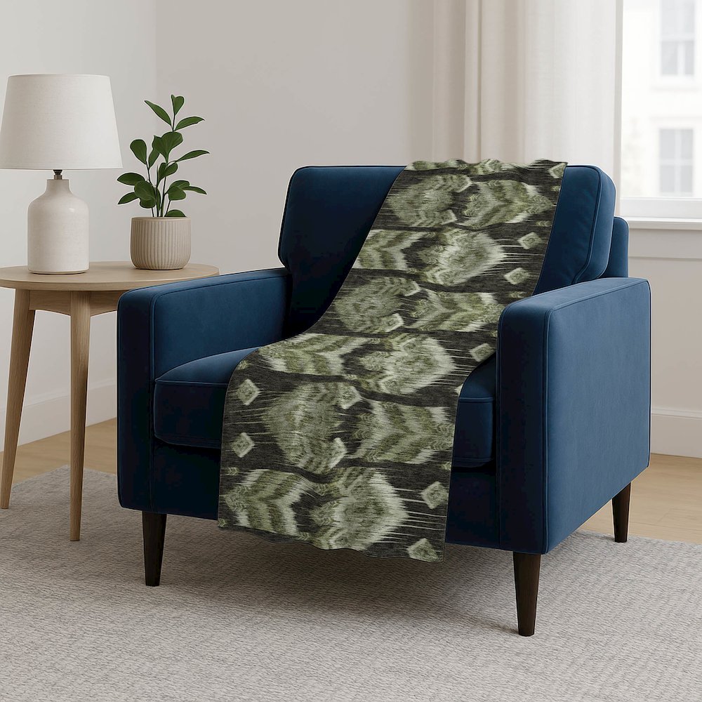 Premium Machine Washable ASB812 Olive 50" x 70" Sherpa Throw Blanket. Picture 5