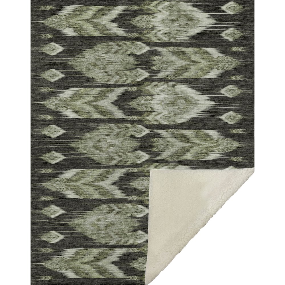 Premium Machine Washable ASB812 Olive 50" x 70" Sherpa Throw Blanket. Picture 1