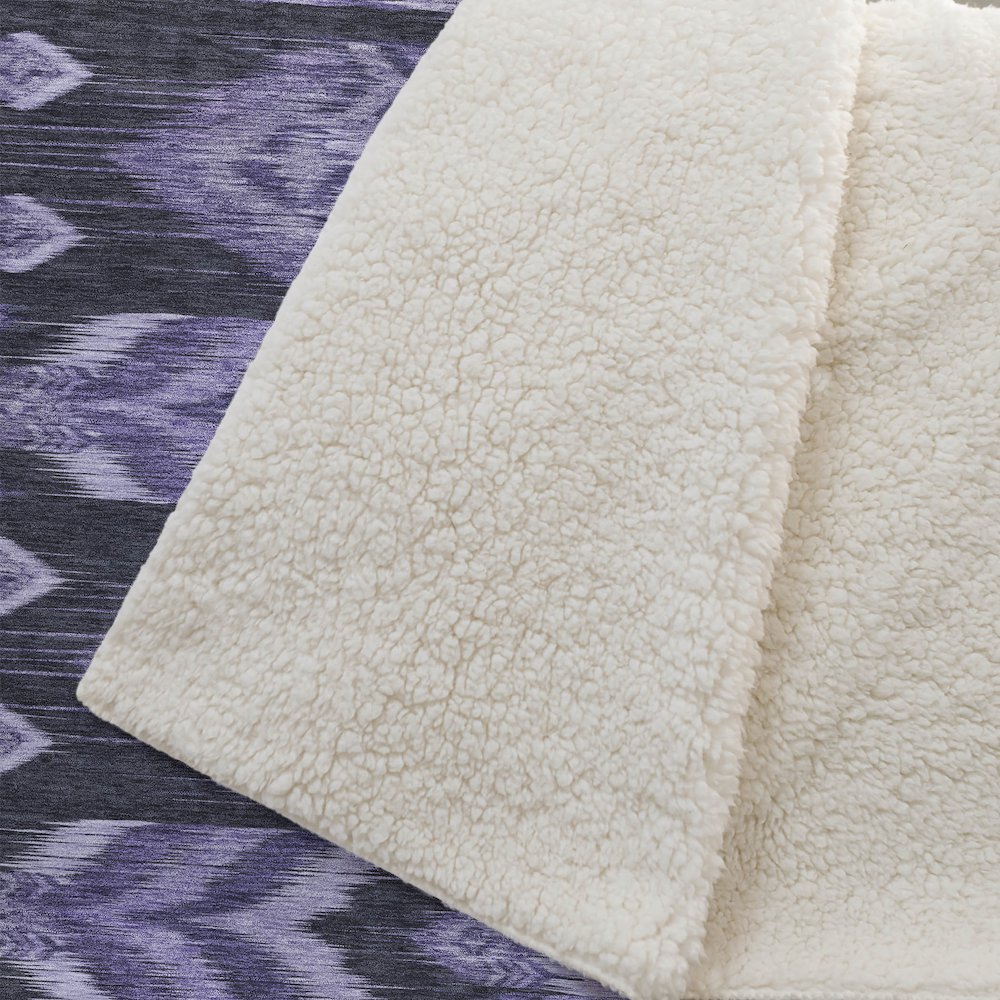 Premium Machine Washable ASB812 Purple 50" x 70" Sherpa Throw Blanket. Picture 2