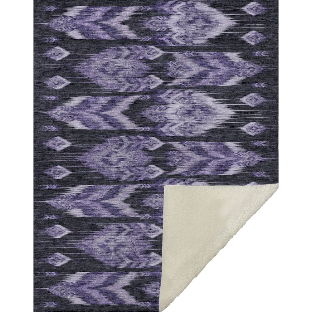 Premium Machine Washable ASB812 Purple 50" x 70" Sherpa Throw Blanket. Picture 1