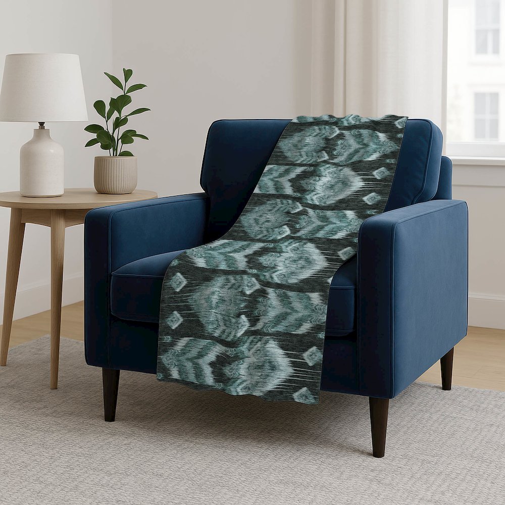 Premium Machine Washable ASB812 Teal 50" x 70" Sherpa Throw Blanket. Picture 5