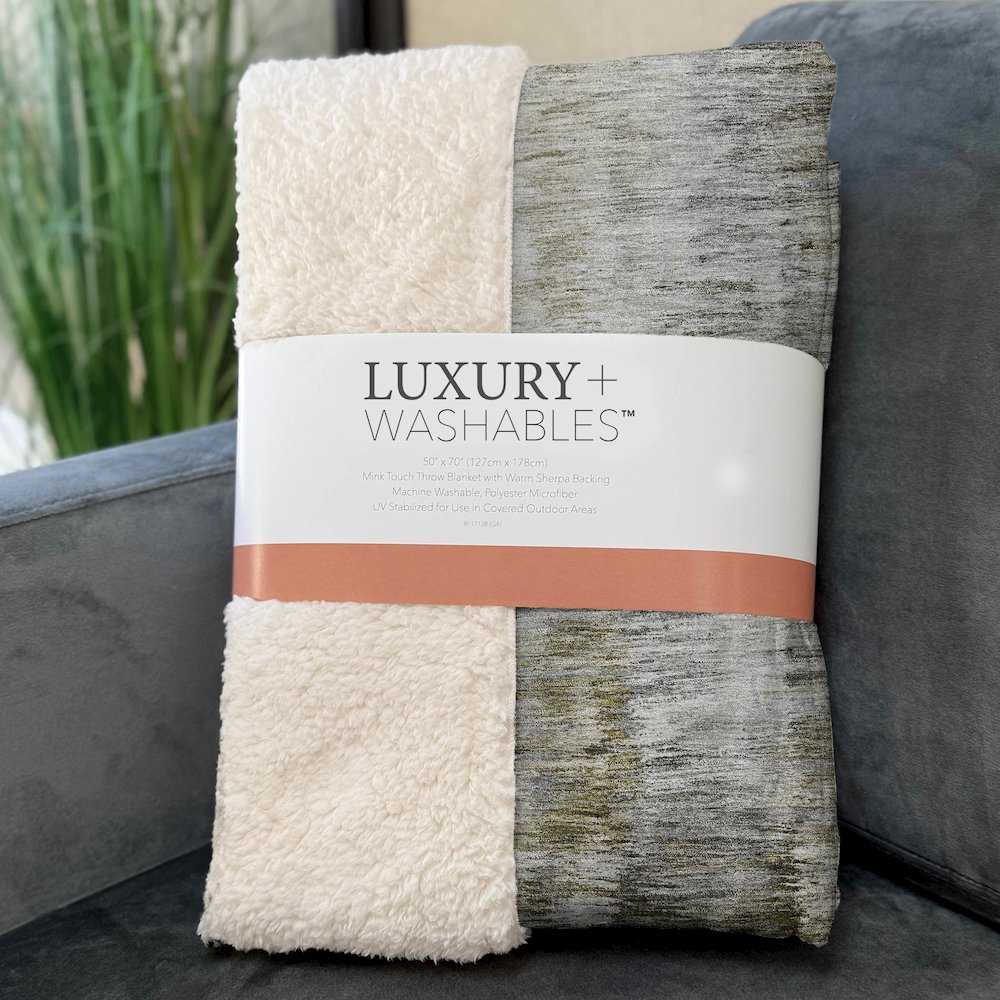 Premium Machine Washable ASB813 Mocha 50" x 70" Sherpa Throw Blanket. Picture 3