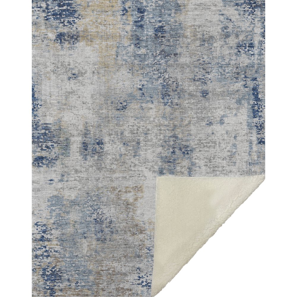 Premium Machine Washable ASB814 Blue 50" x 70" Sherpa Throw Blanket. Picture 1