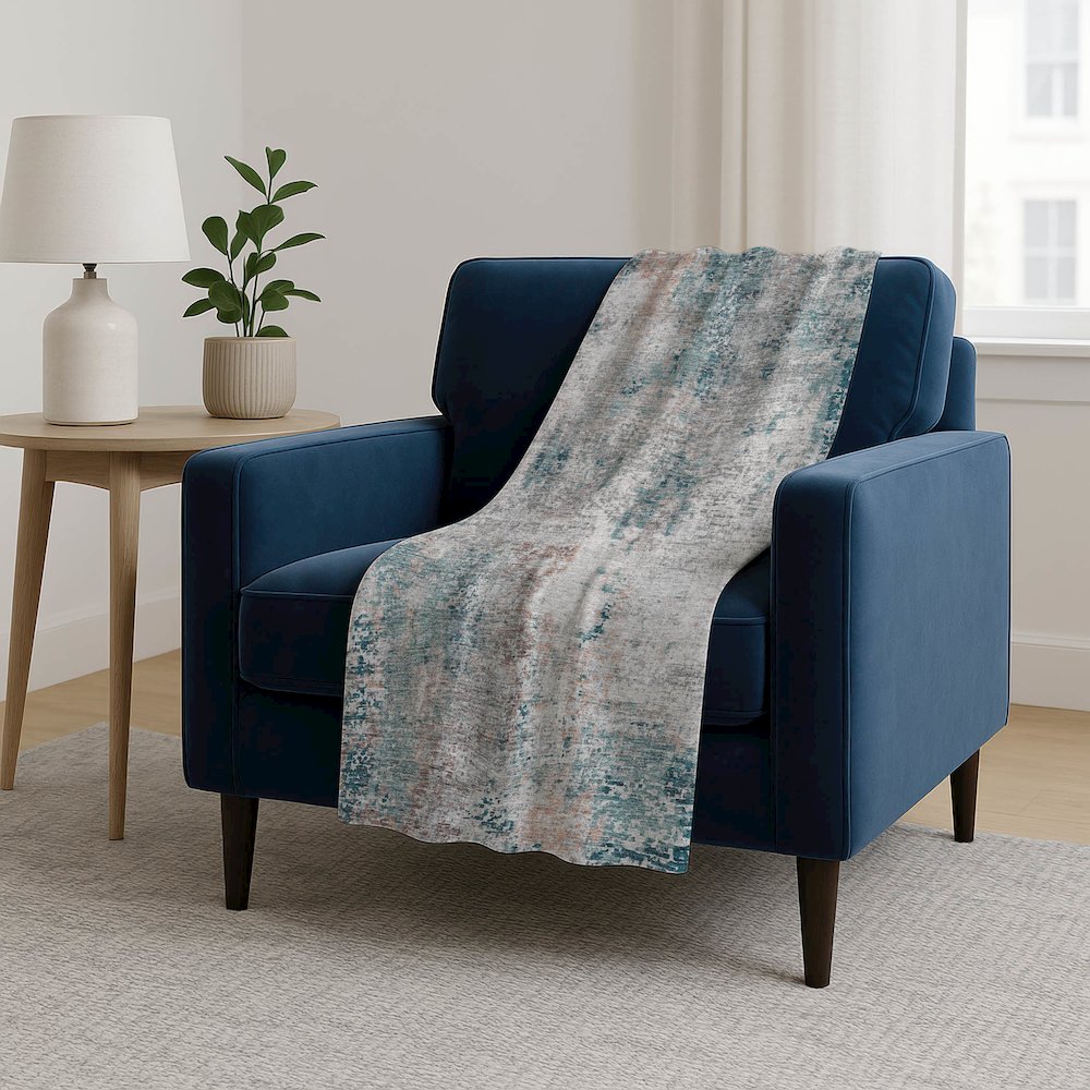 Premium Machine Washable ASB814 Teal 50" x 70" Sherpa Throw Blanket. Picture 5