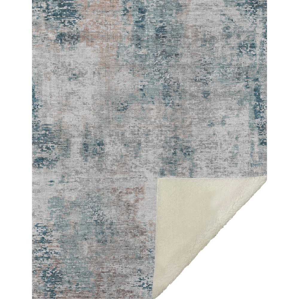 Premium Machine Washable ASB814 Teal 50" x 70" Sherpa Throw Blanket. Picture 1