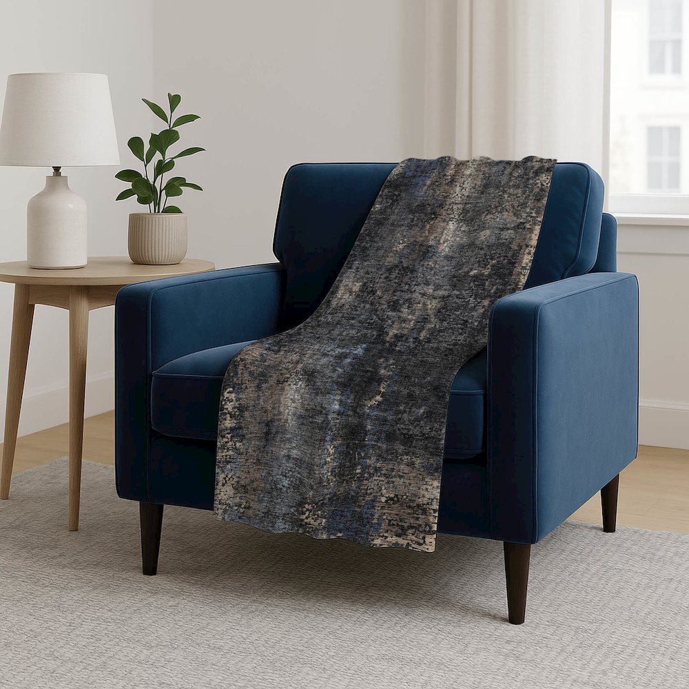 Premium Machine Washable ASB815 Charcoal 50" x 70" Sherpa Throw Blanket. Picture 5