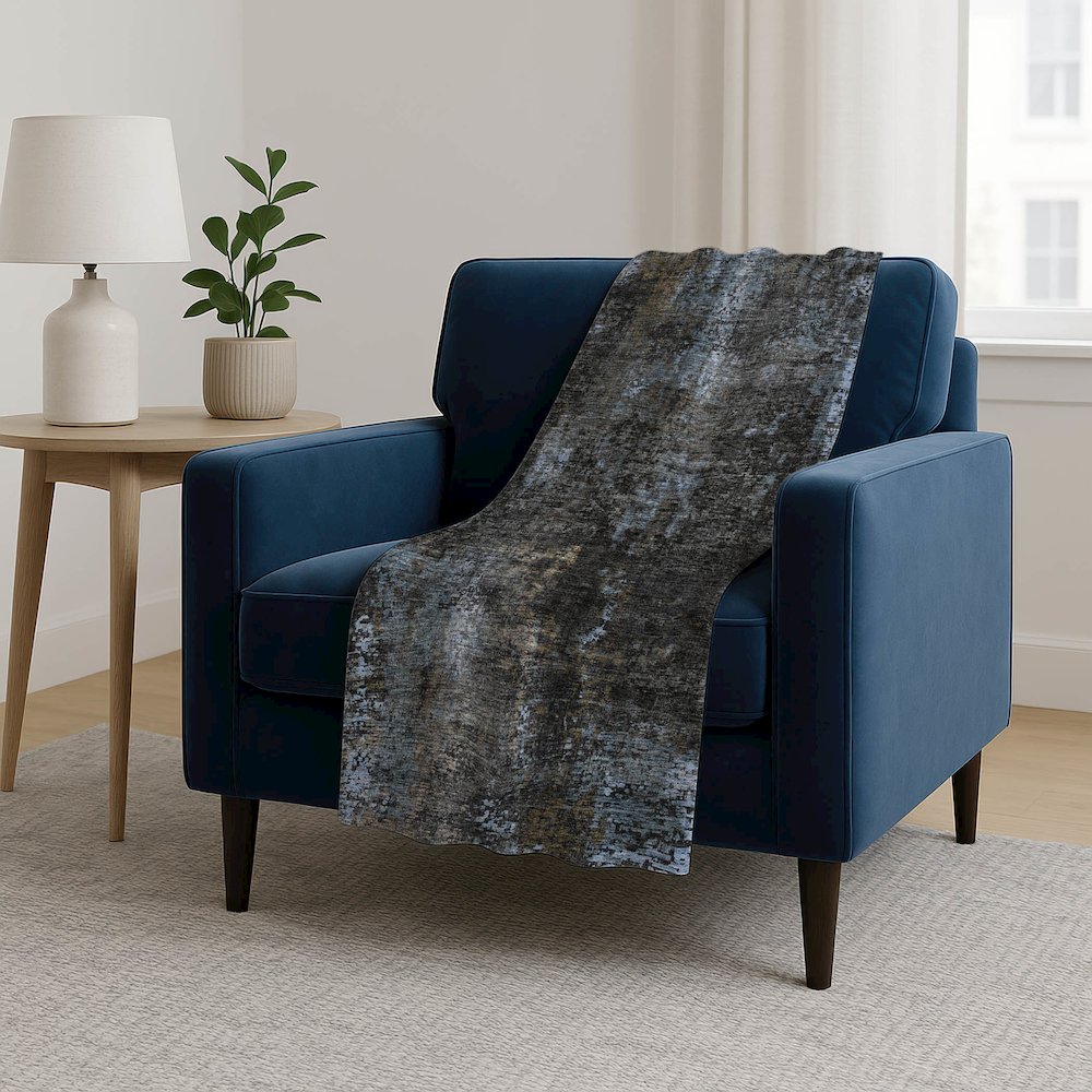 Premium Machine Washable ASB815 Graphite 50" x 70" Sherpa Throw Blanket. Picture 5