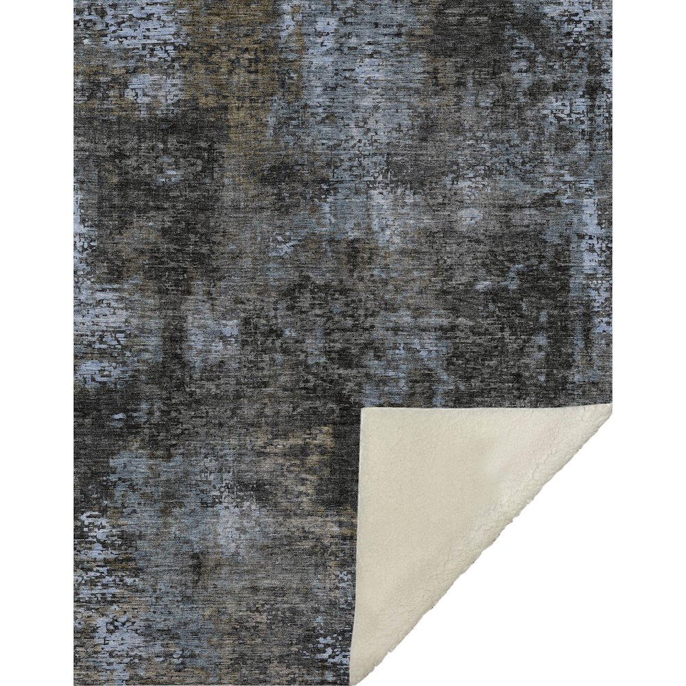 Premium Machine Washable ASB815 Graphite 50" x 70" Sherpa Throw Blanket. Picture 1
