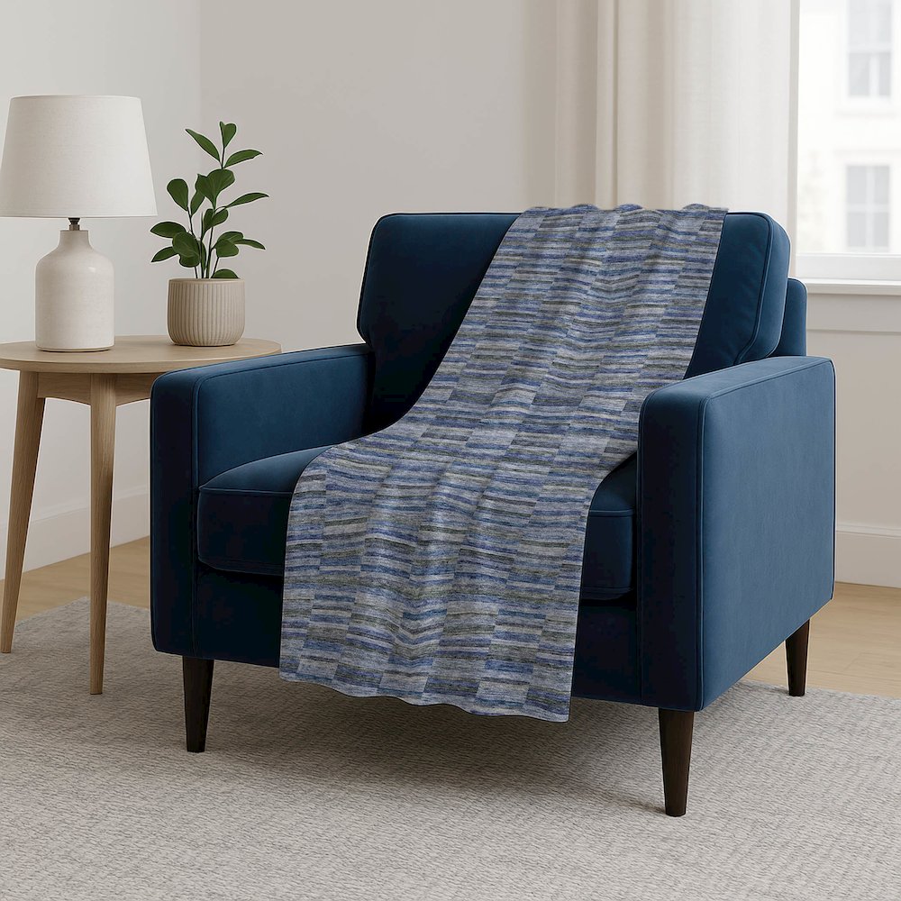 Premium Machine Washable ASB816 Navy 50" x 70" Sherpa Throw Blanket. Picture 5