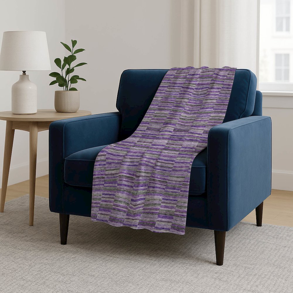 Premium Machine Washable ASB816 Purple 50" x 70" Sherpa Throw Blanket. Picture 5