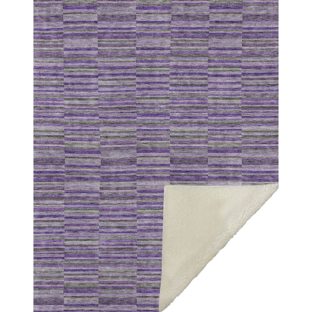 Premium Machine Washable ASB816 Purple 50" x 70" Sherpa Throw Blanket. Picture 1