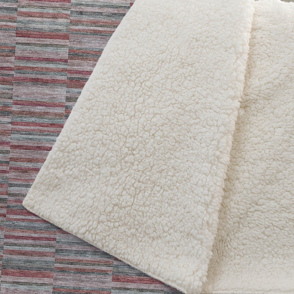 Premium Machine Washable ASB816 Red 50" x 70" Sherpa Throw Blanket. Picture 2