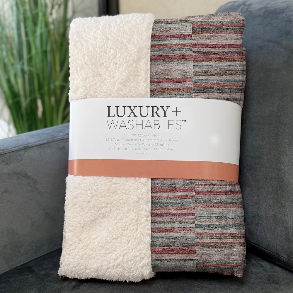 Premium Machine Washable ASB816 Red 50" x 70" Sherpa Throw Blanket. Picture 3