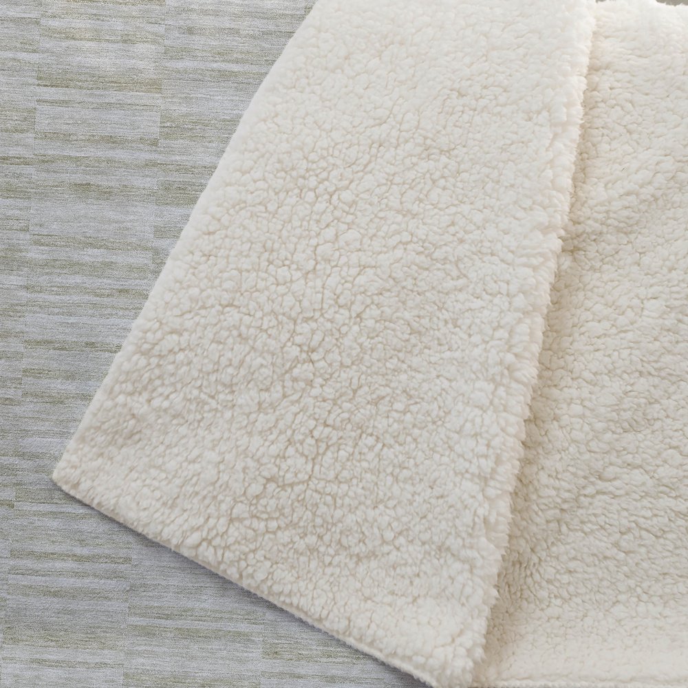 Premium Machine Washable ASB817 Taupe 50" x 70" Sherpa Throw Blanket. Picture 2