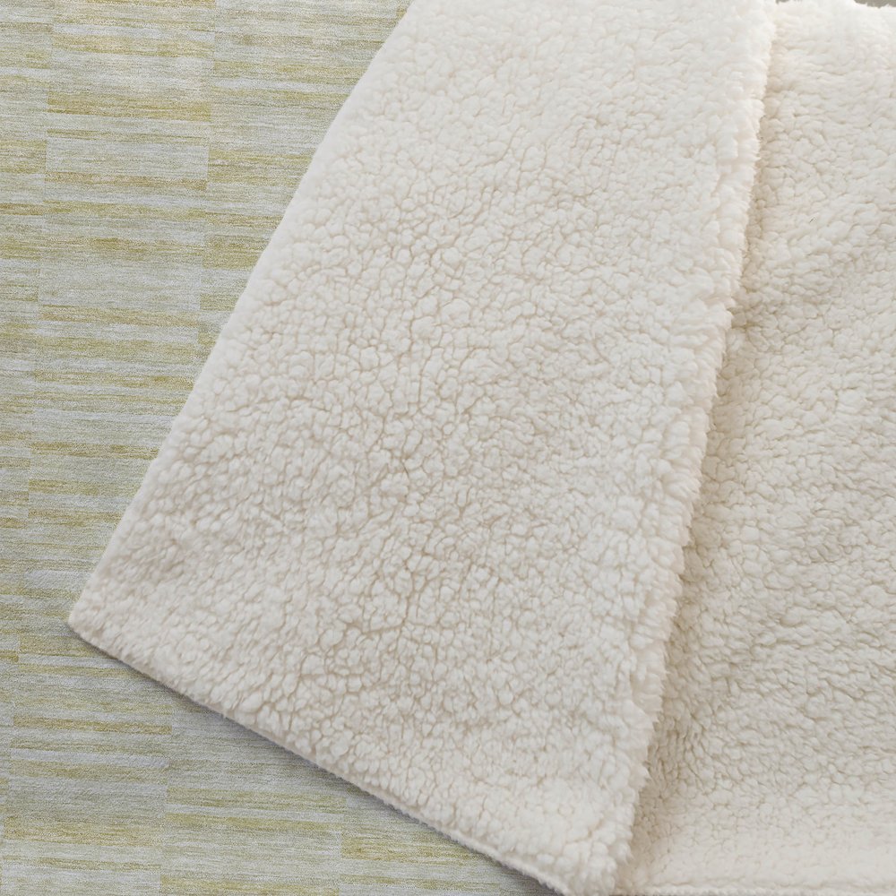 Premium Machine Washable ASB817 Wheat 50" x 70" Sherpa Throw Blanket. Picture 2