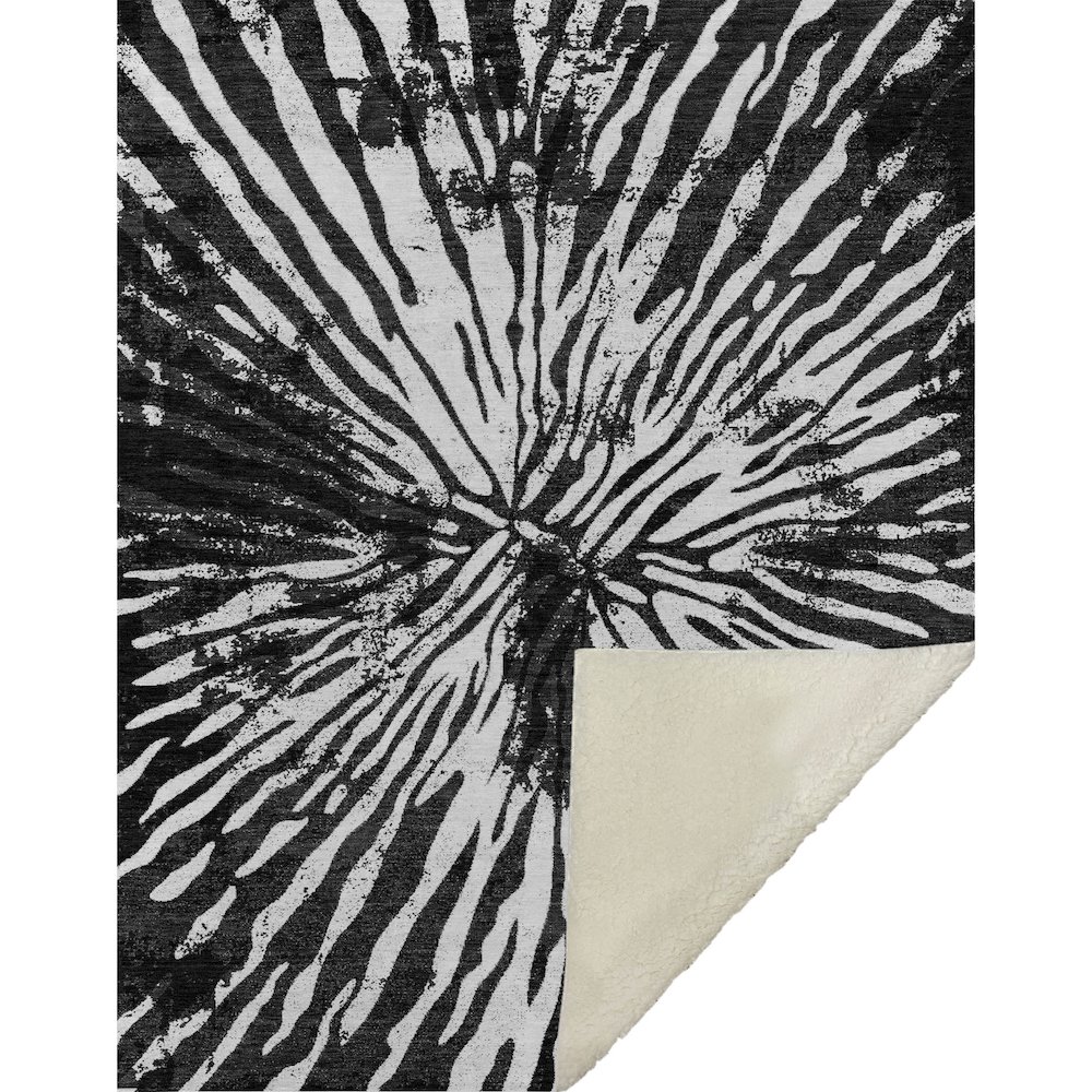 Premium Machine Washable ASB818 Black 50" x 70" Sherpa Throw Blanket. Picture 1