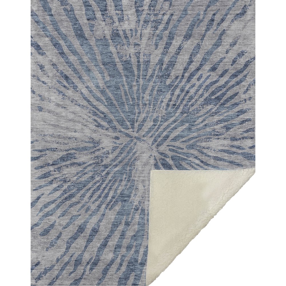 Premium Machine Washable ASB818 Blue 50" x 70" Sherpa Throw Blanket. Picture 1