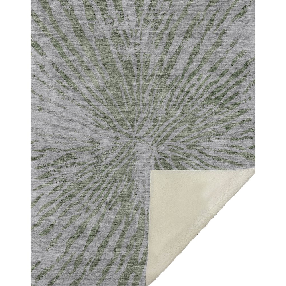 Premium Machine Washable ASB818 Olive 50" x 70" Sherpa Throw Blanket. Picture 1