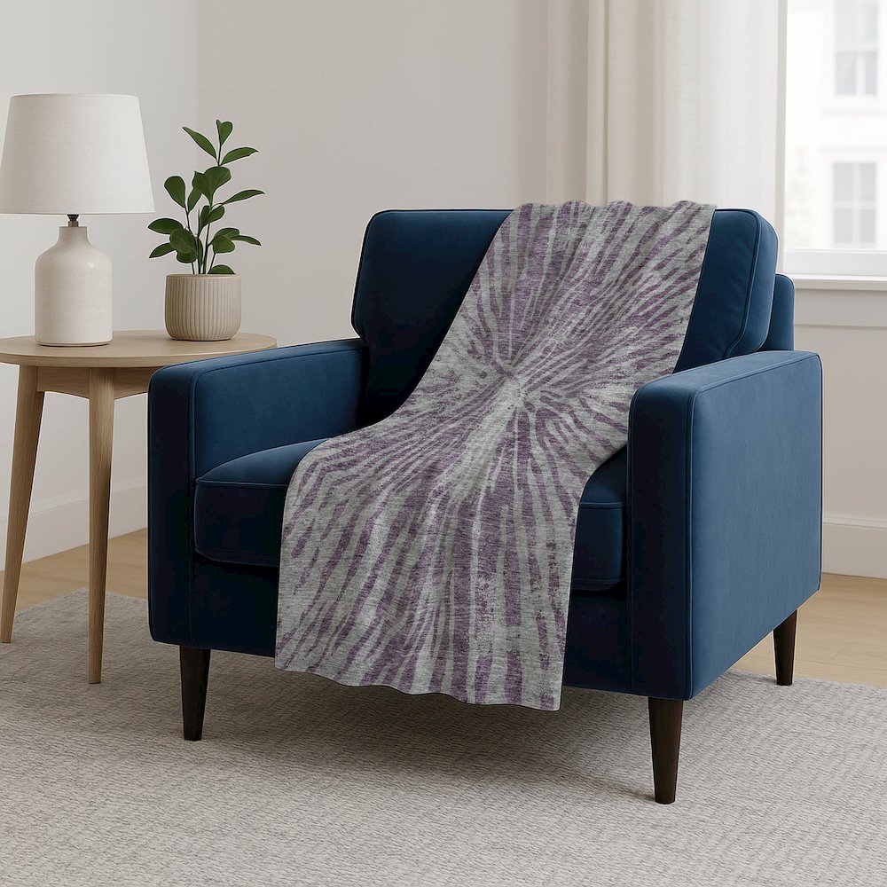 Premium Machine Washable ASB818 Purple 50" x 70" Sherpa Throw Blanket. Picture 5