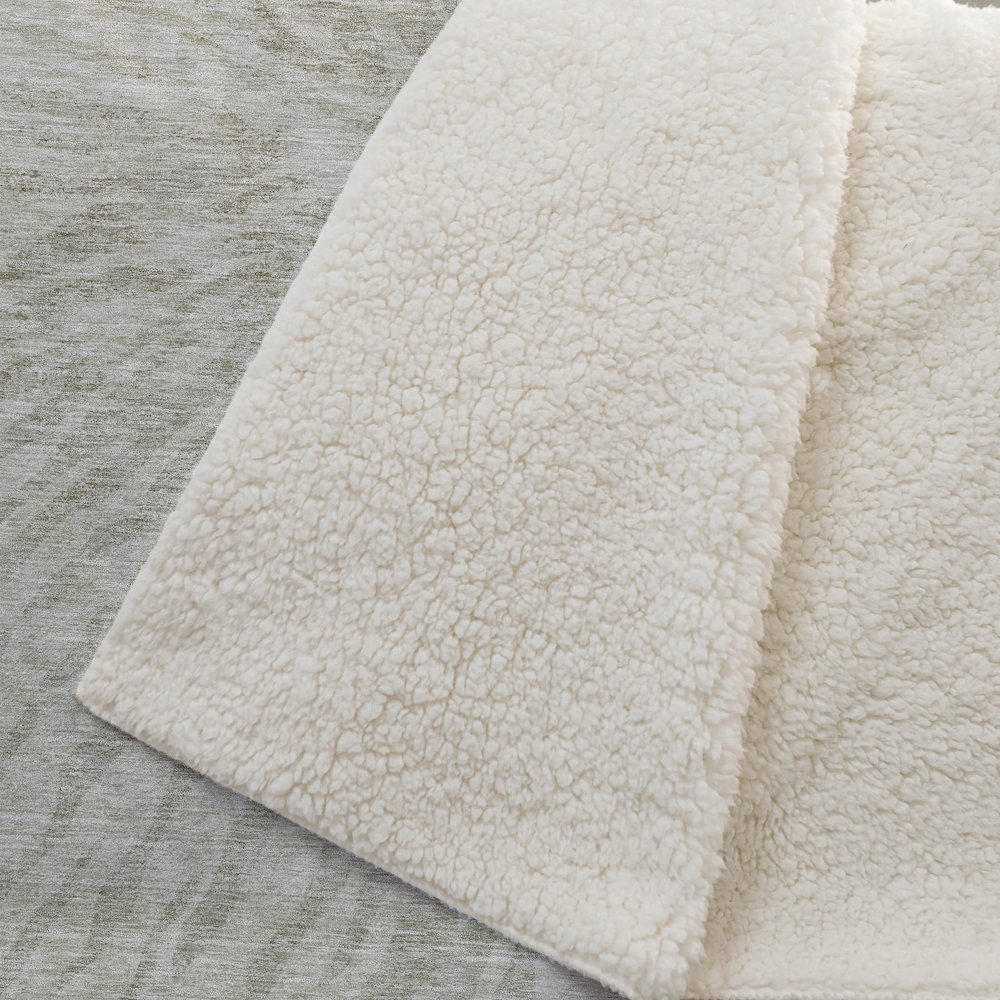 Premium Machine Washable ASB818 Taupe 50" x 70" Sherpa Throw Blanket. Picture 2