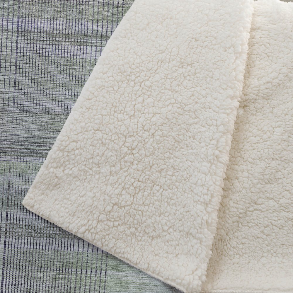 Premium Machine Washable ASB819 Aloe 50" x 70" Sherpa Throw Blanket. Picture 2
