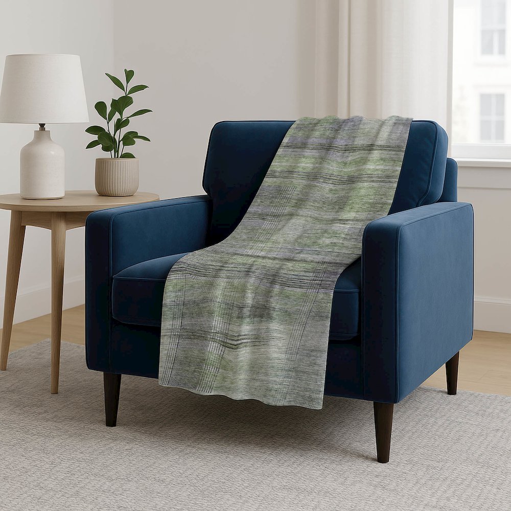 Premium Machine Washable ASB819 Aloe 50" x 70" Sherpa Throw Blanket. Picture 5