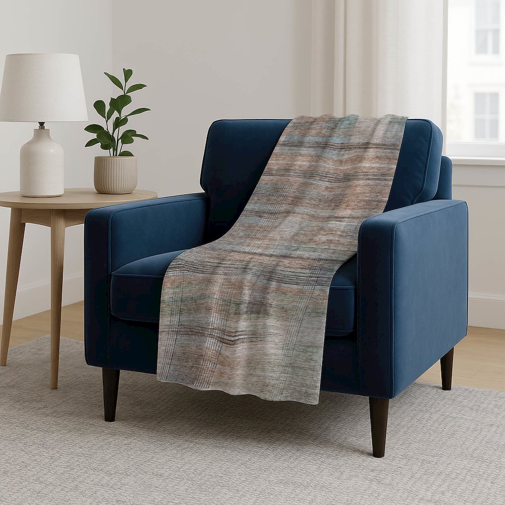Premium Machine Washable ASB819 Copper 50" x 70" Sherpa Throw Blanket. Picture 5