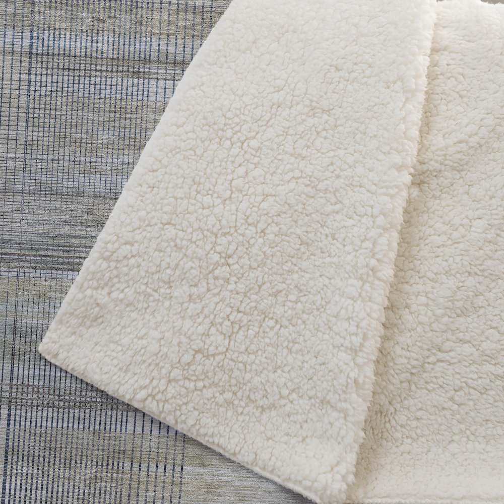 Premium Machine Washable ASB819 Khaki 50" x 70" Sherpa Throw Blanket. Picture 2