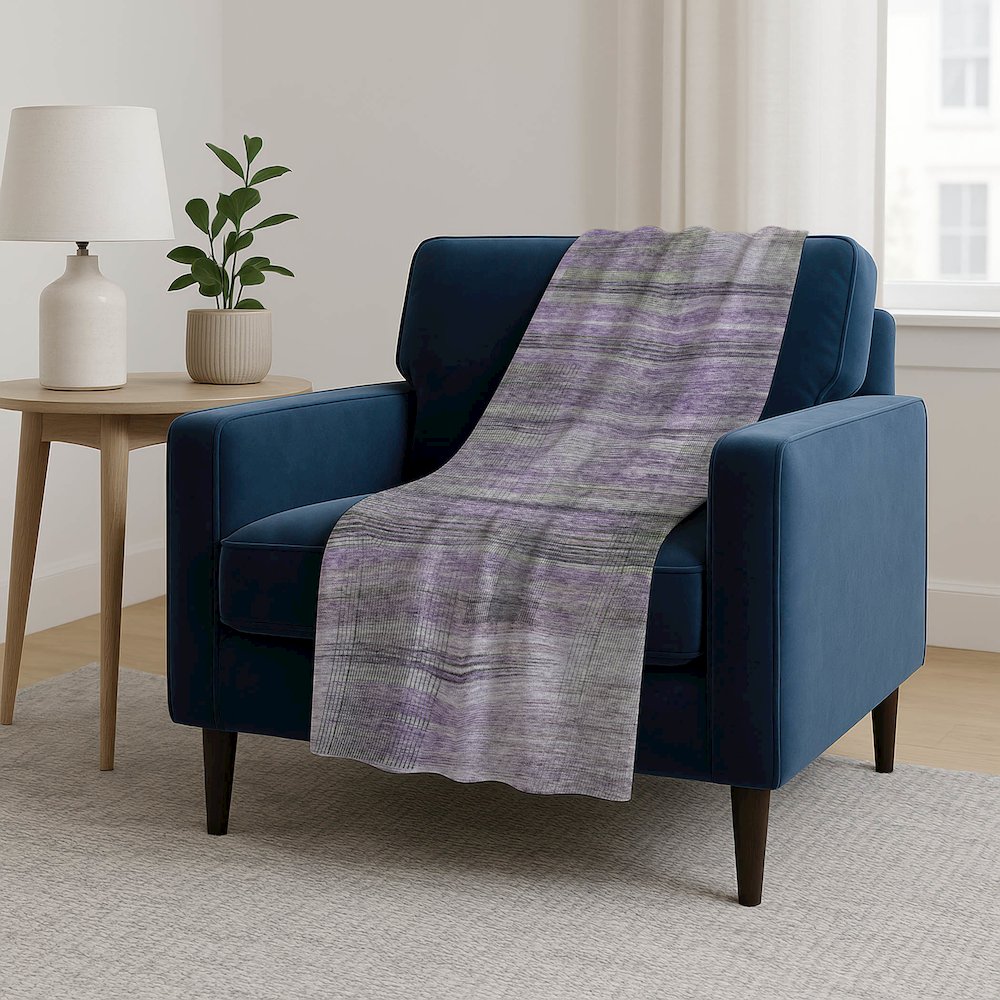 Premium Machine Washable ASB819 Purple 50" x 70" Sherpa Throw Blanket. Picture 5