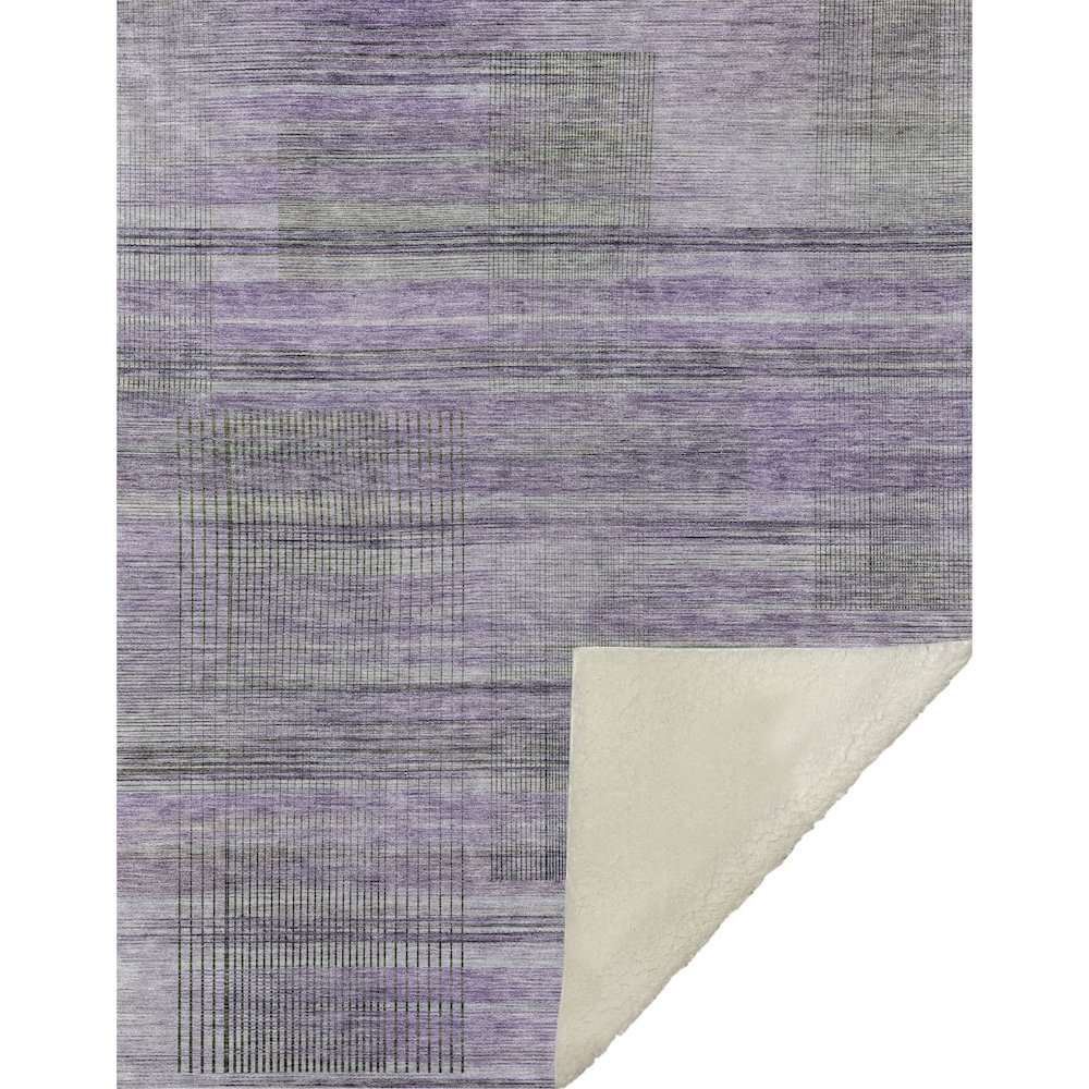 Premium Machine Washable ASB819 Purple 50" x 70" Sherpa Throw Blanket. Picture 1