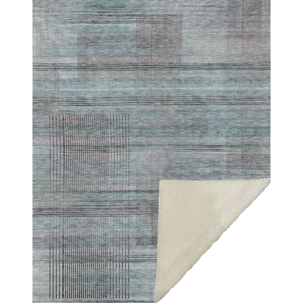Premium Machine Washable ASB819 Teal 50" x 70" Sherpa Throw Blanket. Picture 1