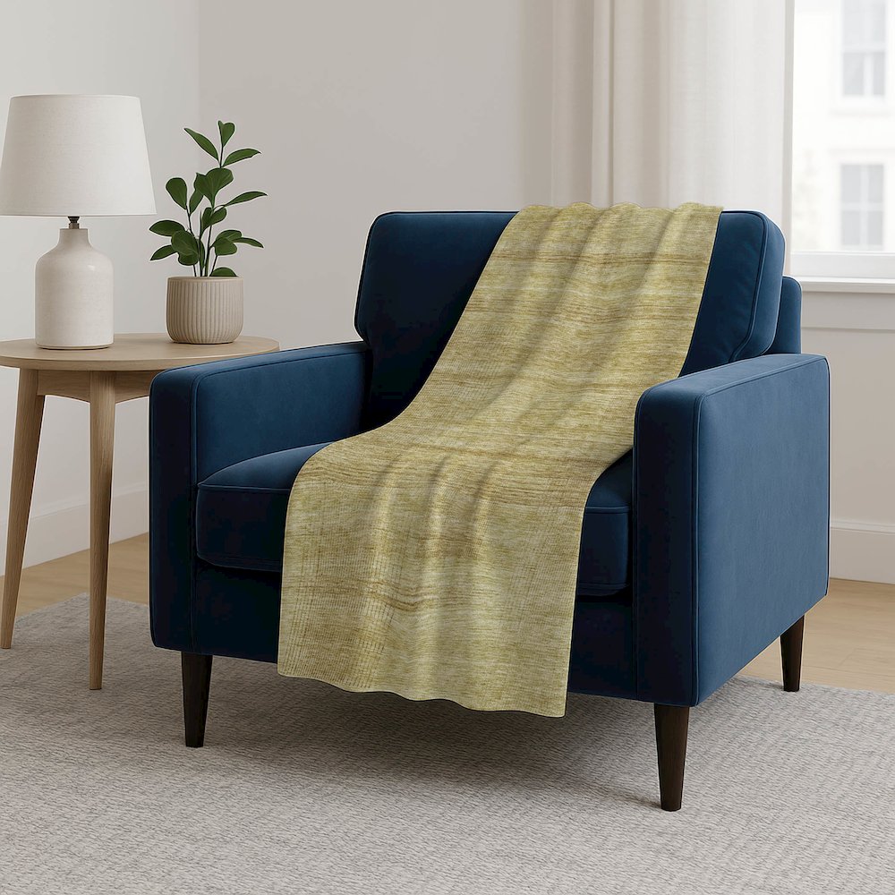 Premium Machine Washable ASB820 Gold 50" x 70" Sherpa Throw Blanket. Picture 5