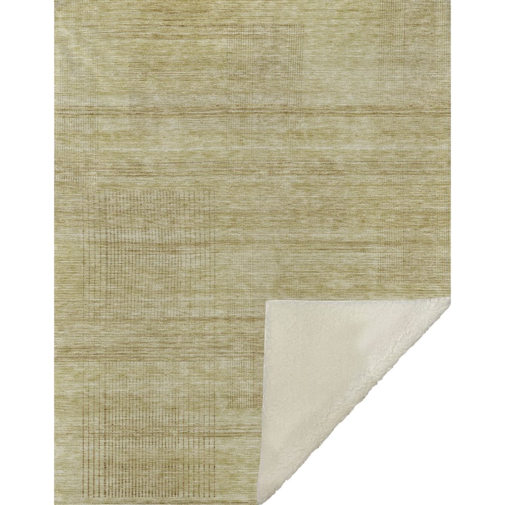Premium Machine Washable ASB820 Gold 50" x 70" Sherpa Throw Blanket. Picture 1
