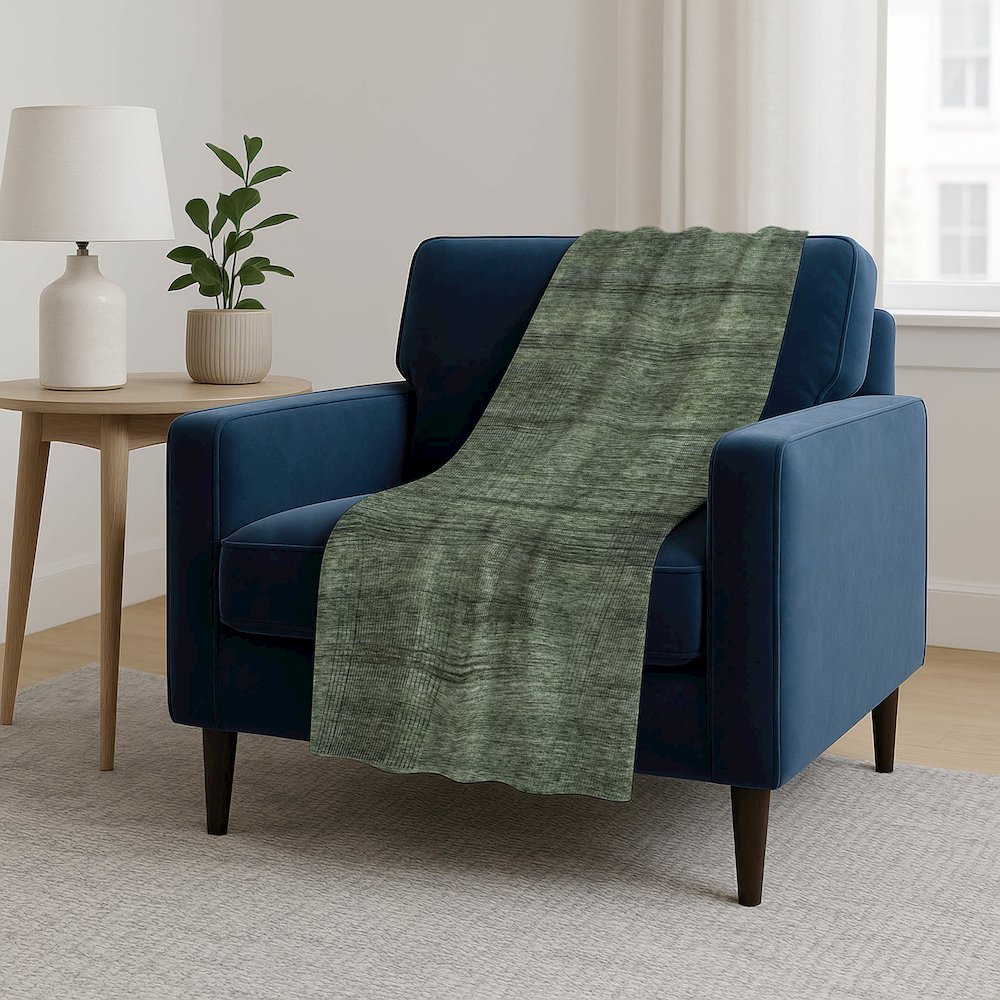 Premium Machine Washable ASB820 Olive 50" x 70" Sherpa Throw Blanket. Picture 5