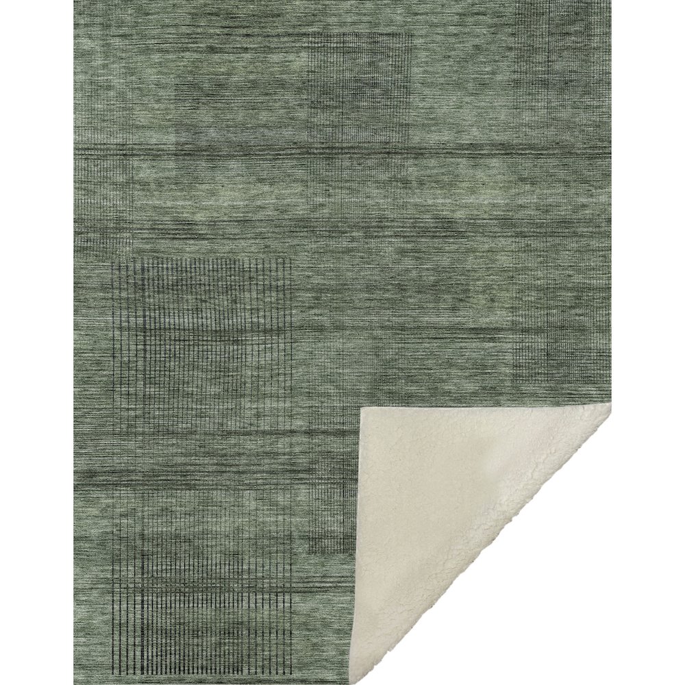 Premium Machine Washable ASB820 Olive 50" x 70" Sherpa Throw Blanket. Picture 1