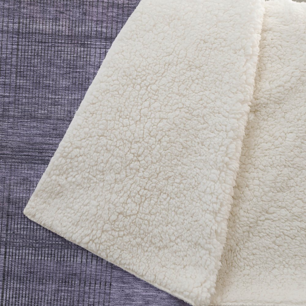 Premium Machine Washable ASB820 Plum 50" x 70" Sherpa Throw Blanket. Picture 2