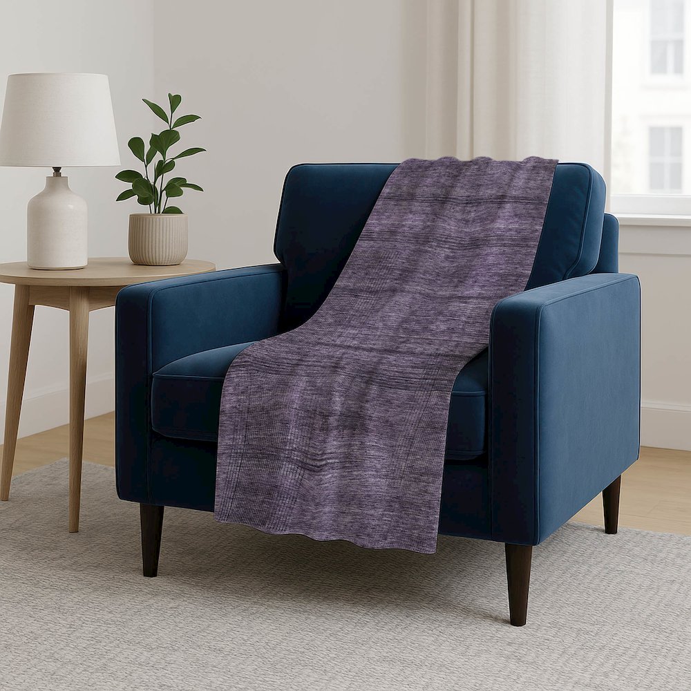 Premium Machine Washable ASB820 Plum 50" x 70" Sherpa Throw Blanket. Picture 5