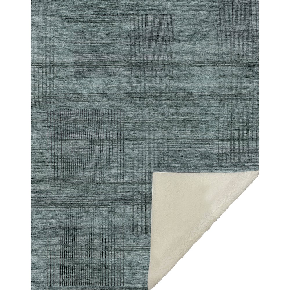 Premium Machine Washable ASB820 Teal 50" x 70" Sherpa Throw Blanket. Picture 1