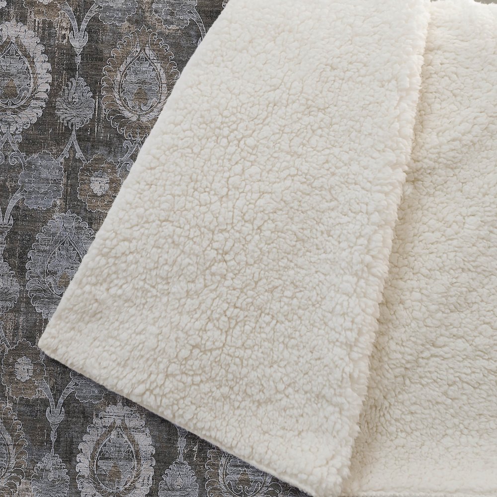 Premium Machine Washable ASB821 Chocolate 50" x 70" Sherpa Throw Blanket. Picture 2