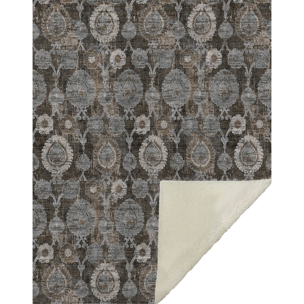 Premium Machine Washable ASB821 Chocolate 50" x 70" Sherpa Throw Blanket. Picture 1