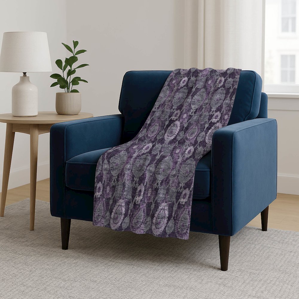 Premium Machine Washable ASB821 Eggplant 50" x 70" Sherpa Throw Blanket. Picture 5