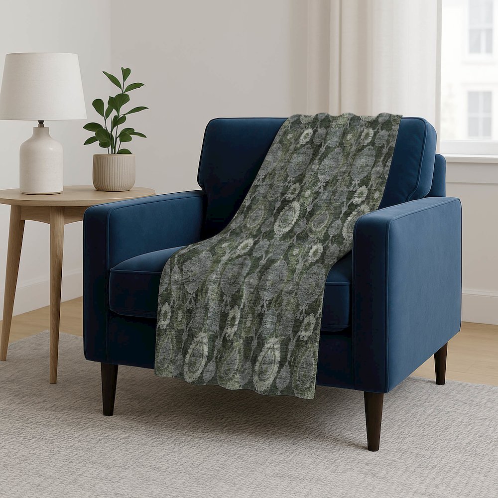 Premium Machine Washable ASB821 Olive 50" x 70" Sherpa Throw Blanket. Picture 5