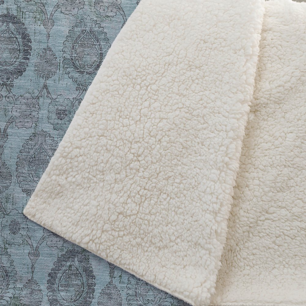 Premium Machine Washable ASB821 Turquoise 50" x 70" Sherpa Throw Blanket. Picture 2