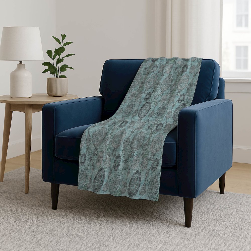 Premium Machine Washable ASB821 Turquoise 50" x 70" Sherpa Throw Blanket. Picture 5