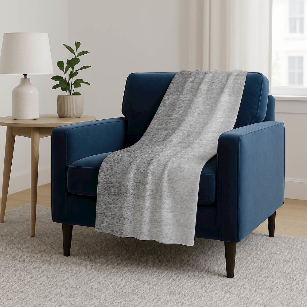 Premium Machine Washable ASB822 Gray 50" x 70" Sherpa Throw Blanket. Picture 5