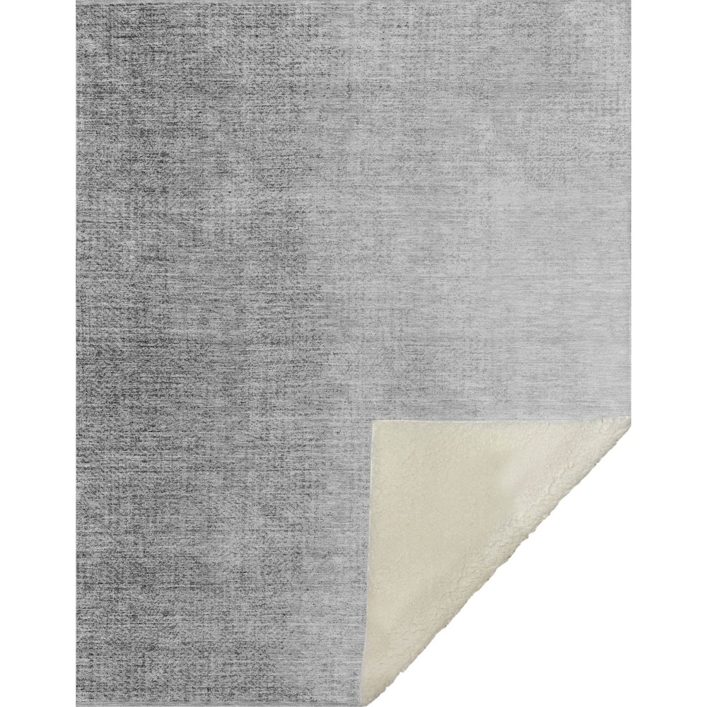 Premium Machine Washable ASB822 Gray 50" x 70" Sherpa Throw Blanket. Picture 1