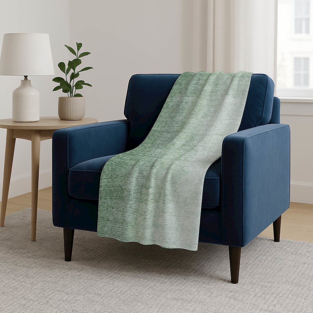 Premium Machine Washable ASB822 Green 50" x 70" Sherpa Throw Blanket. Picture 5